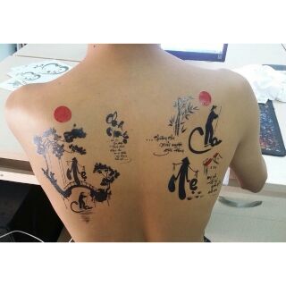 HÌNH XĂM DÁN TATTOO  bắp thư pháp  cha mẹ  mẫu 2