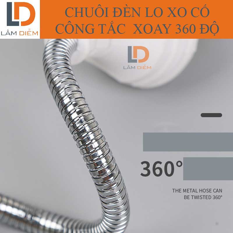 CHUÔI ĐÈN LÒ XO CÓ CÔNG TẮC E27  XOAY 360 ĐỘ