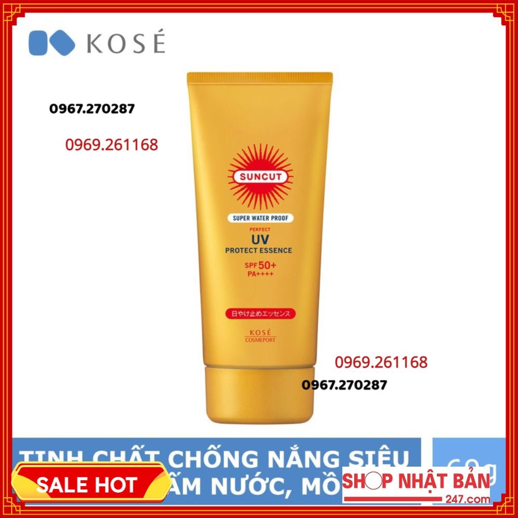 Kem chống nắng siêu chống nước Kose Suncut Super Water Proof  Perfect Essence SPF50+ Nhật Bản