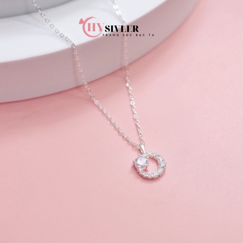 Dây chuyền bạc ta trăng ôm đá nhật nguyệt đính đá nữ tính dây chuyền nữ bạc thật gias rẻ CHY SILVER