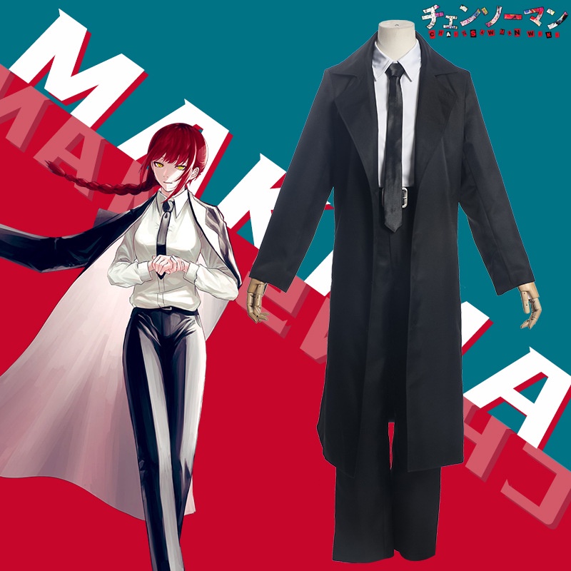 Tóc Giả Cosplay Nhân Vật Makima Màu Đỏ Đen