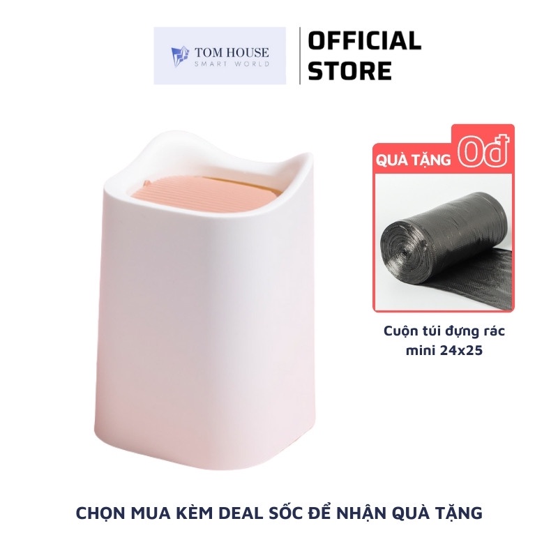 Thùng Rác Mini Nắp Lật Để Bàn Loại 2 Thùng Chồng Giấu Túi Rác Đa Năng Tiện Dụng Siêu Xinh