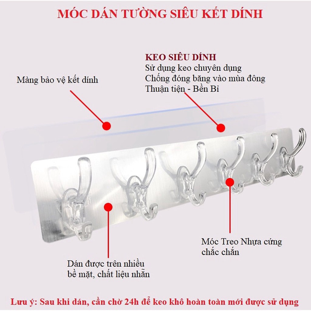 Móc dán dính tường nhà bếp nhà tắm chịu lực siêu bền