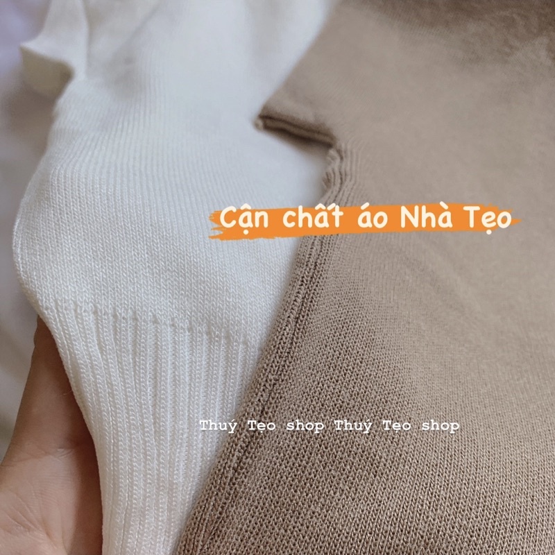 [SALE XẢ] Áo len trơn croptop cộc tay nữ - Áo len nữ cổ bẻ cộc tay hành Quảng Châu