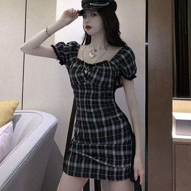 Đầm Tay Phồng Phối Lưới Nhấn Eo Thời Trang Mùa Hè Cho Nữ | BigBuy360 - bigbuy360.vn