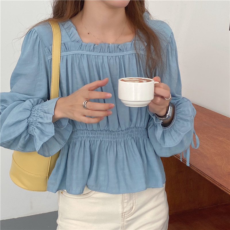 Áo Sơ Mi Nữ Tay Dài Cổ Thắt Cà Vạt Kiểu Mới 37207