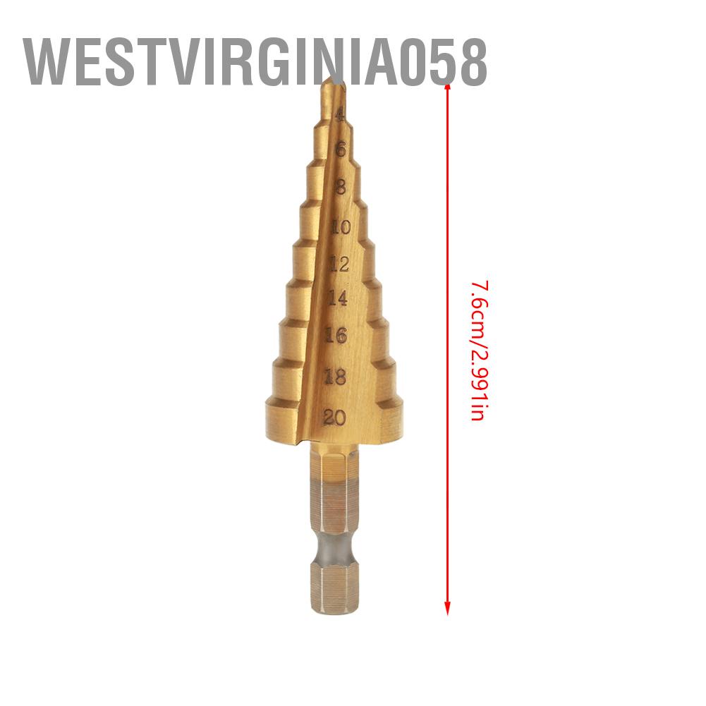 Hot Deals 1 cái thép tốc độ cao Bước hình nón Máy khoan lỗ cắt lỗ Hex Shank Mạ titan Westvirginia058 Spot Express