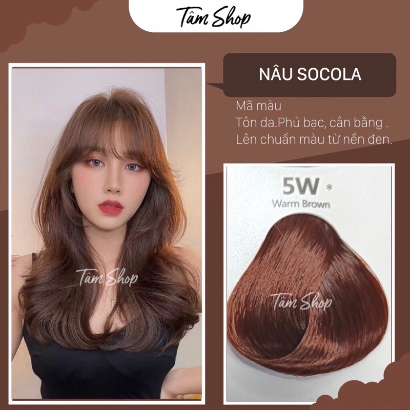 Thuốc nhuộm tóc màu Nâu Chocolate / Nâu Socola [Lên từ nền đen và nâu  lv5-6] | Shopee Việt Nam