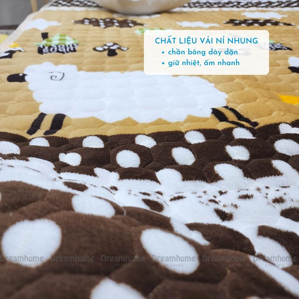 Thảm trải giường nỉ nhung giữ nhiệt ấm áp, thảm trải sàn đủ size nệm Dreamhome
