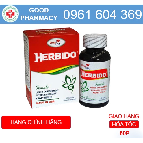 HERBIDO bổ sung nội tiết tố nữ giúp tăng cường sinh lý nữ ( Hàng chính hãng - Hộp 60 viên)