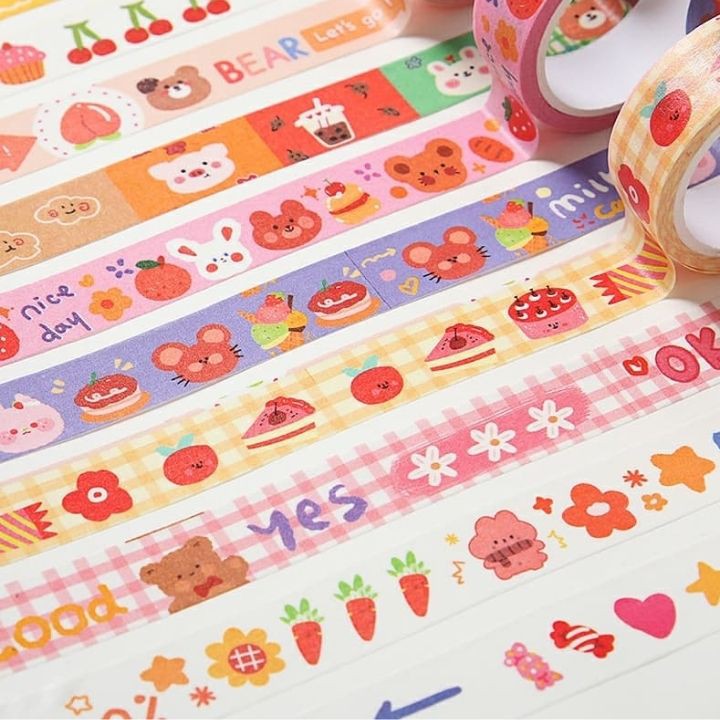 Cuộn Băng Dính Washi Tape Băng Keo Dán Washi Tape Trang Trí Cho Bạn Gái Bé Gái