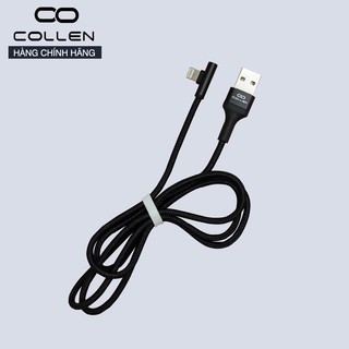 Dây sạc nhanh iPhone đầu ngang - Collen - Lõi đồng chống đứt - Led hiển thị - Dòng điện 2.1A