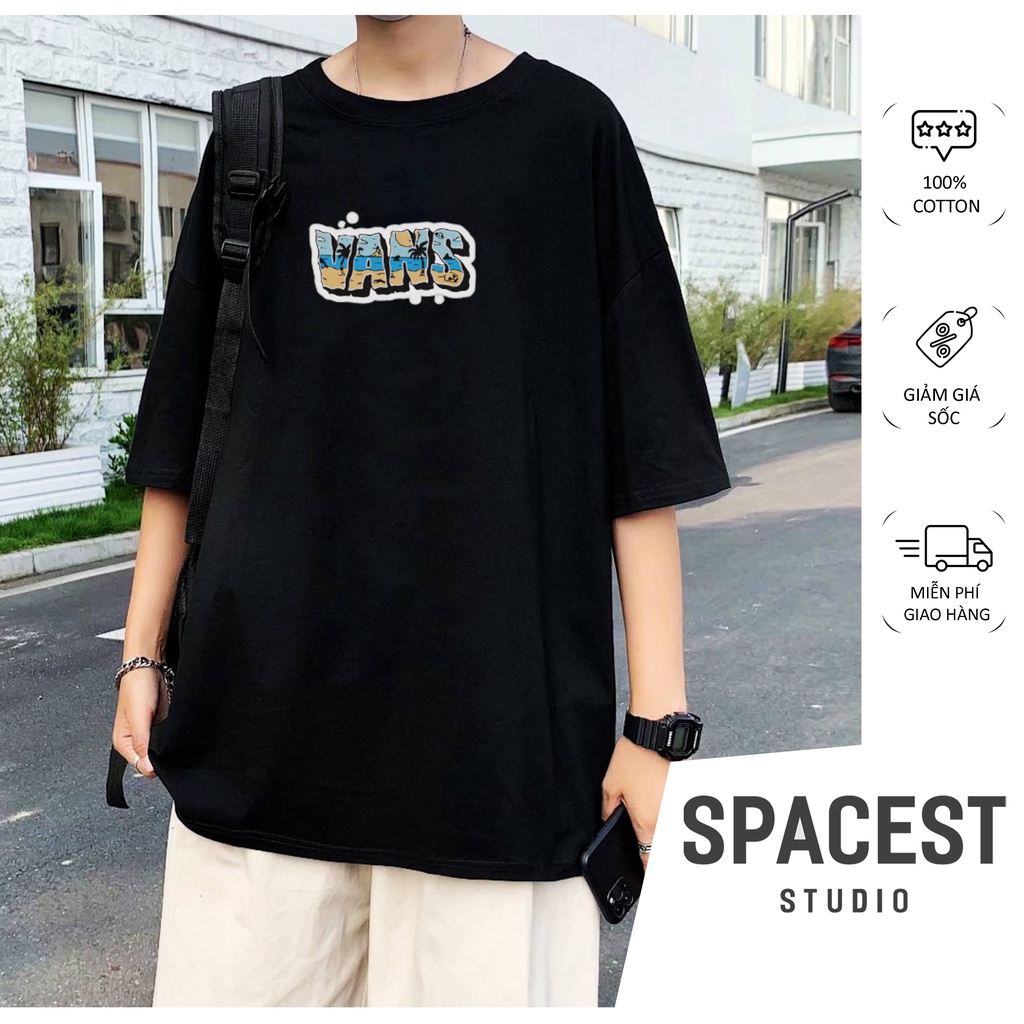 Áo Thun Unisex Tay Lỡ Basic VANS Spacest Store, Áo Phông Nữ Nam Dáng Rộng In Chữ TV5104