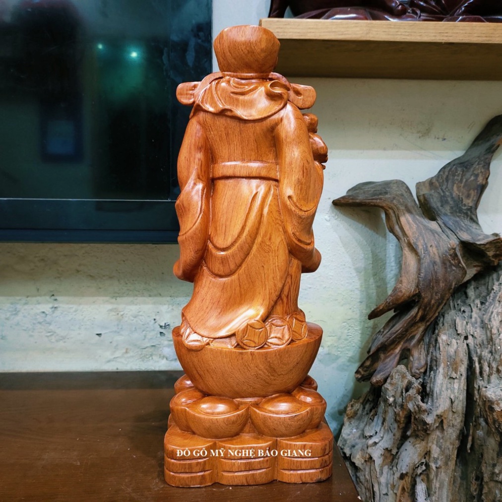 Tượng thần tài gỗ hương cao 40 cm