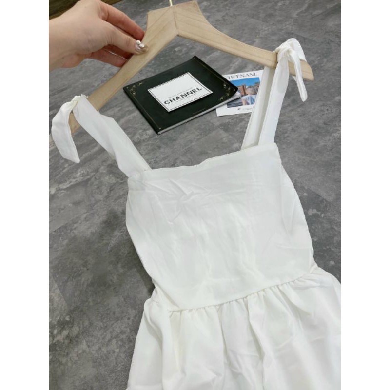 [Rẻ Đẹp] Váy Trắng Nữ Dây Nơ Đuôi Cá 🦋FREESHIP🦋 Đầm Nữ Chất Đuôi Eo Chun Dáng Dài cho bạn thêm trẻ trung