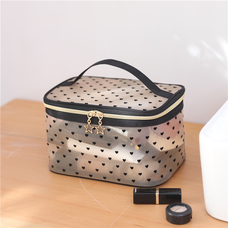 Túi đựng đồ trang điểm mỹ phẩm du lịch makeup skincare cá nhân mini trong suốt có khóa MY02