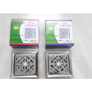 Thoát sàn ngăn mùi nhà tắm Vinahasa inox cao cấp mặt hoa 12x12cm phi 60 đến phi 90