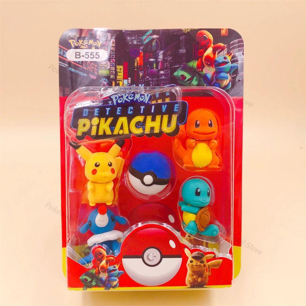 Hộp 5 Gôm Tẩy Tạo Hình Nhân Vật Hoạt Hình Pokemon