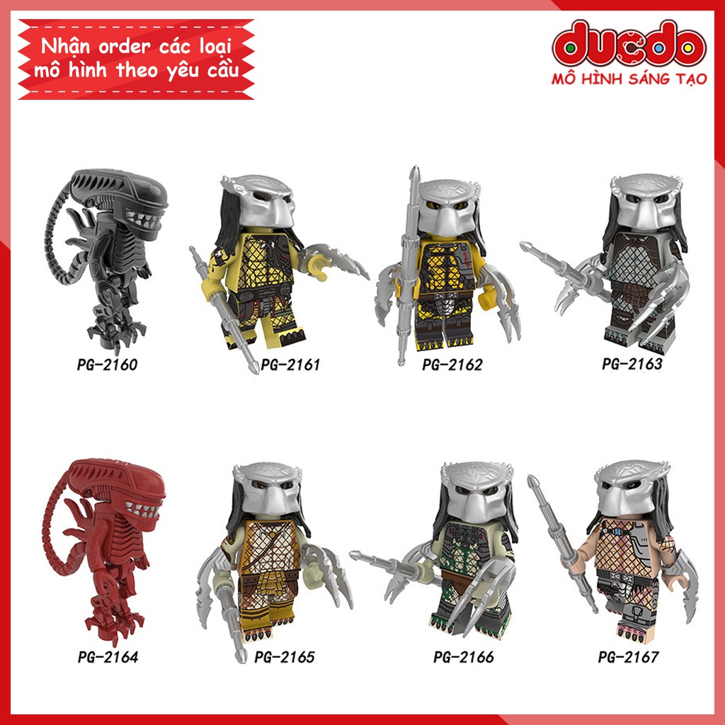 Minifigures quái vật vô hình Predator và Aliens - Đồ Chơi Lắp Ghép Xếp Hình Mô hình Mini POGO PG 8254