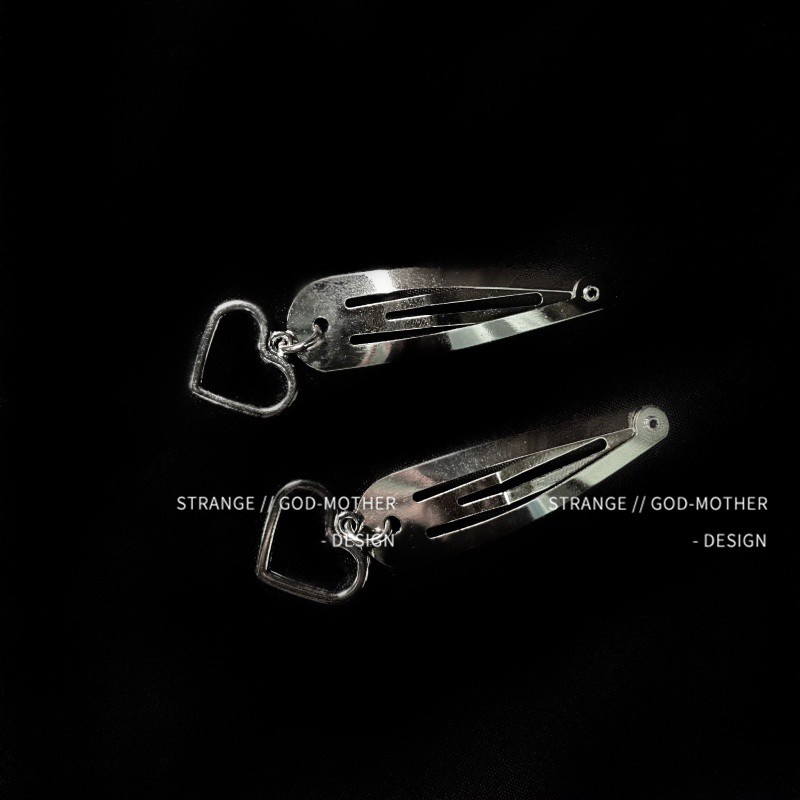 Kẹp tóc kim loại hình thánh giá phong cách punk Hàn Quốc cho nữ