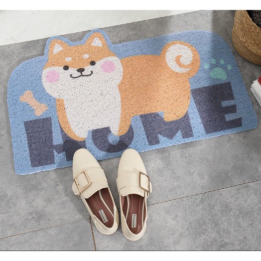 Thảm nhựa chùi chân sợi rối để trước cửa nhà có hình con chó hoặc mèo