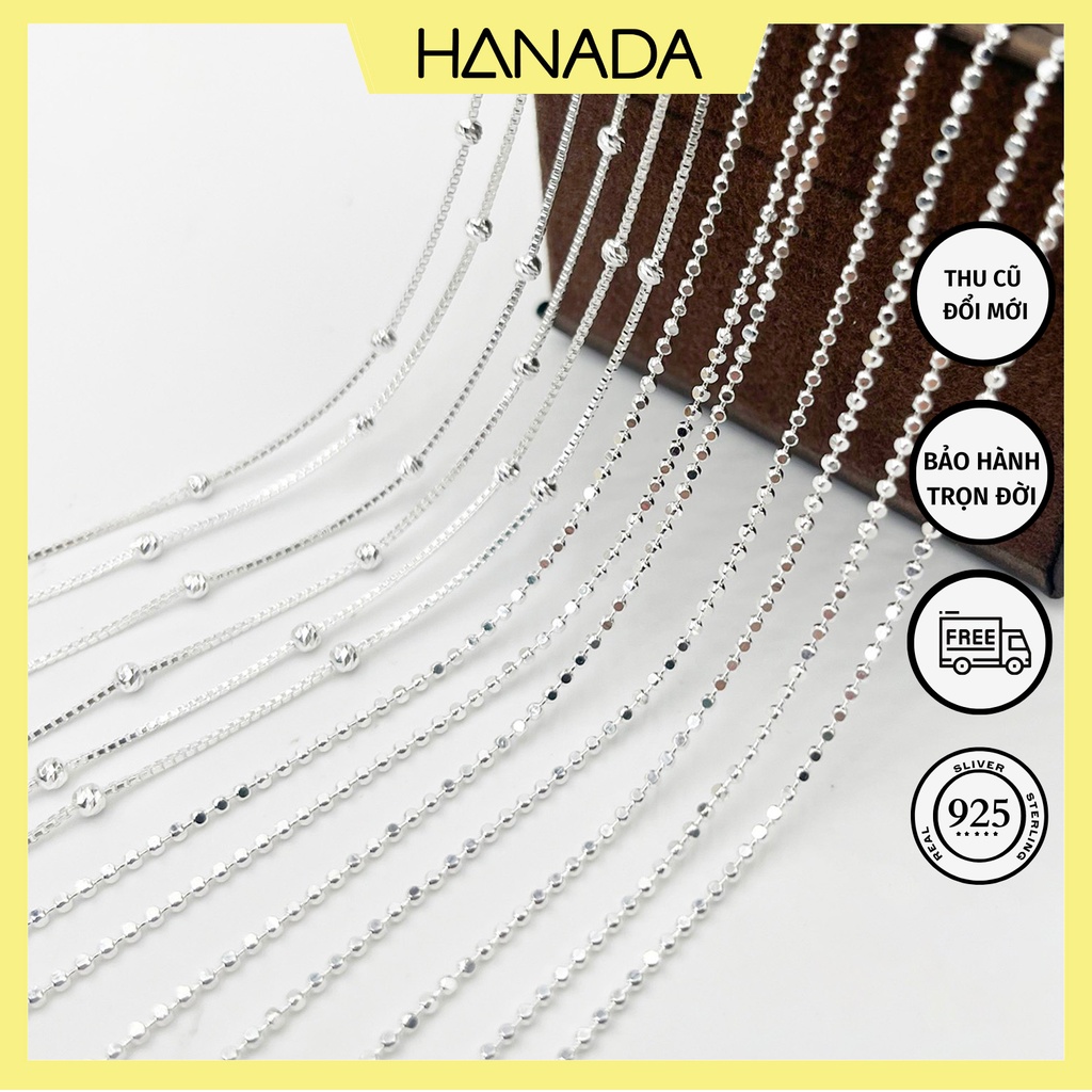 Dây Chuyền Trơn Bạc Hanad 8 Phân Kiểu Dáng Cách Điệu Vòng Cổ Bi Tròn Trơn Đơn Giản