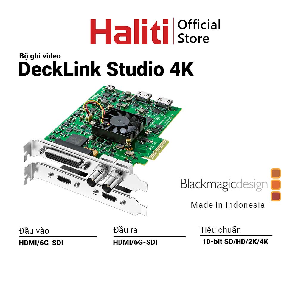 Card ghi phát video Blackmagic Decklink Studio 4K - Cổng 4K HDMI in/out 6G-SDI - Haliti Official Store