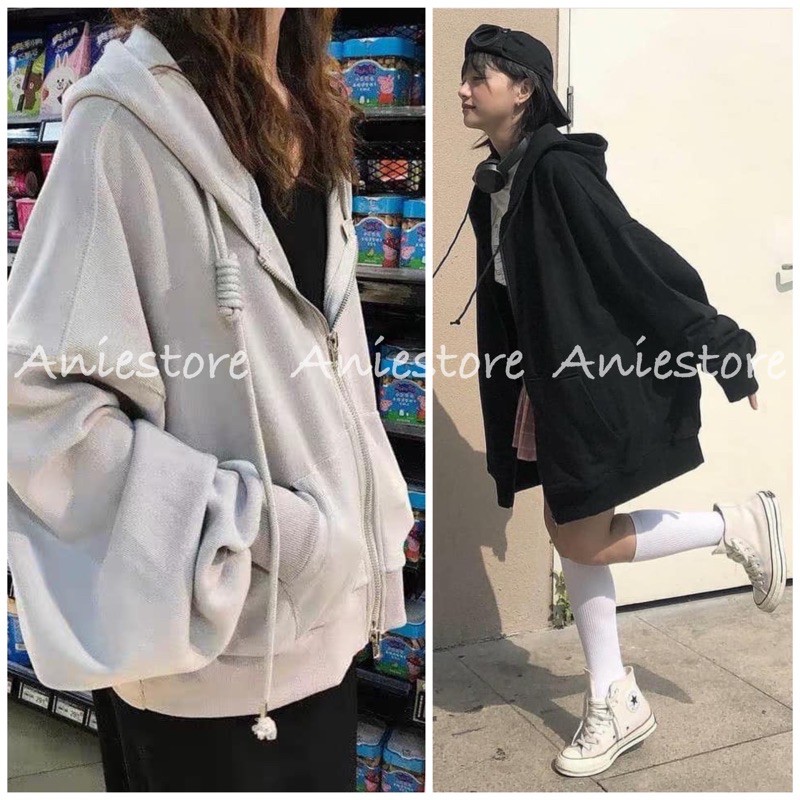 💃 Áo Khoác Nỉ Hoodie Trơn Tay Bồng Unisex 2 Màu
