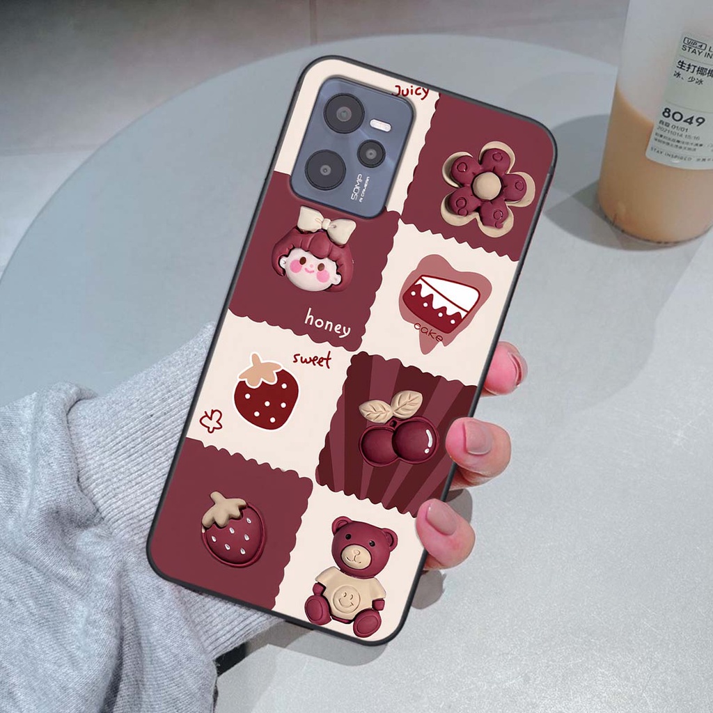 Ốp Realme C35 in hình trái tim, caro kẹo ngọt đầy cá tính siêu đẹp siêu chất