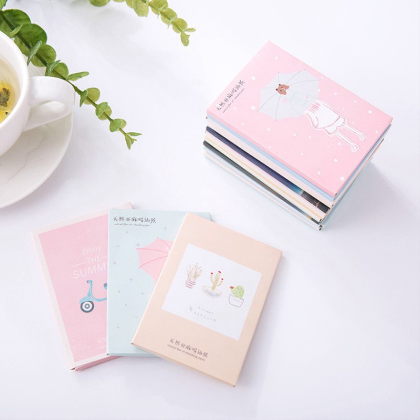 Giấy thấm dầu 💕FREESHIP💕 Giấy thấm dầu da mặt hộp 50 miếng tốt cho da dầu, da mụn | BigBuy360 - bigbuy360.vn