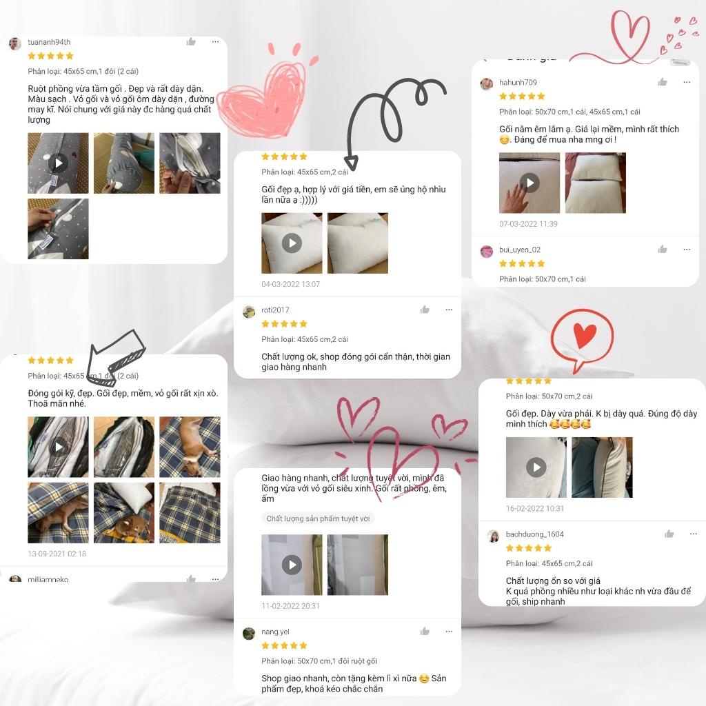 Gối lông vũ microfiber DREAMHOME ruột gối lông vũ nhân tạo chuẩn khách sạn form thấp mềm mịn, kháng khuẩn, ngủ ngon