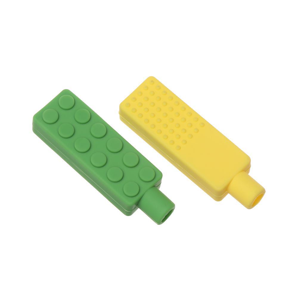 Layor1 Bút Chì Gắn Mặt Dây Chuyền An Toàn Khi Gặm Nhai Hình Viên Gạch