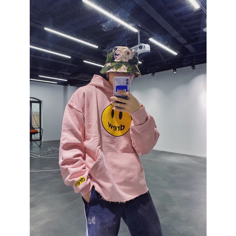 Áo hoodie DREW HOUSE Mascot Justin Bieber Dusty Rose SS21 bản cao cấp chuẩn form âu, Áo khoác nỉ có mũ DREW mặt cười | BigBuy360 - bigbuy360.vn
