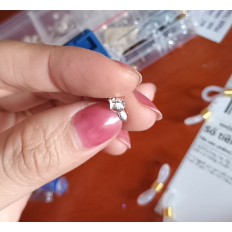 Kẹp mặt dây chuyền bạc 925 vĩnh viễn bảo hành size 8mm 10mm 12mm