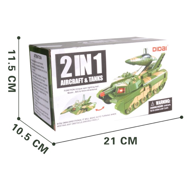 Đồ chơi xe tăng biến hình 2in1 phát nhạc