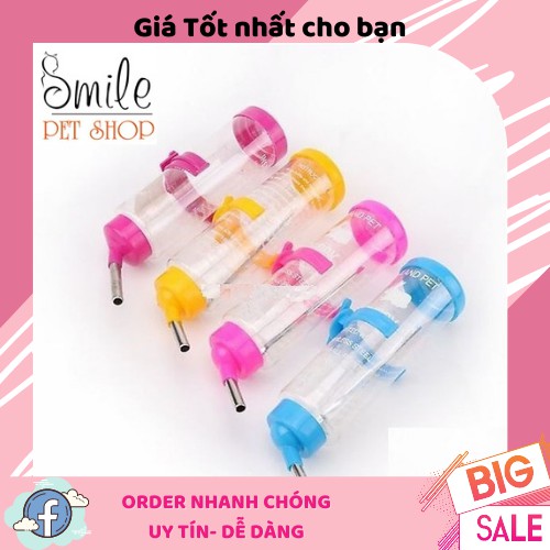 Phụ kiện Hamster - Bình bi uống nước Hamster 60ml, 80ml, 125ml, 250ml- Smile Pet Shop