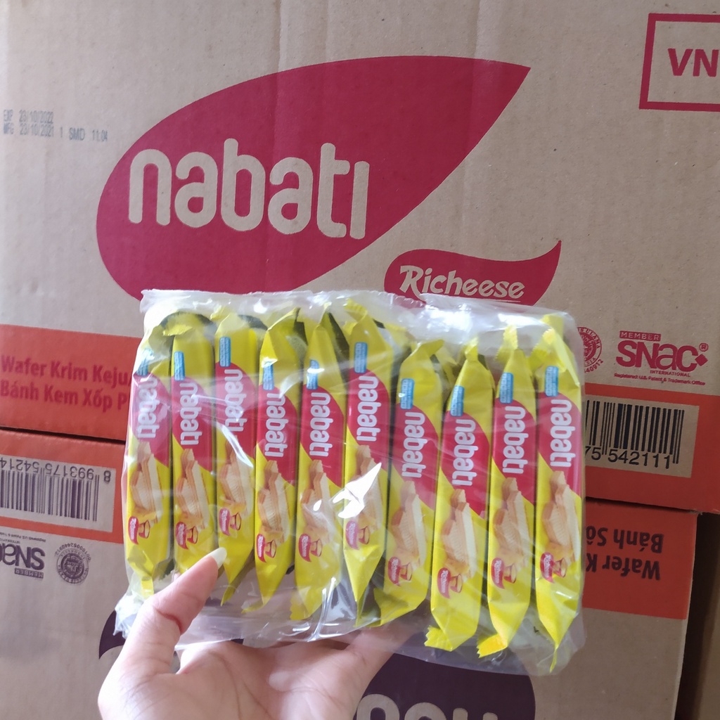 Bánh Nabati Lốc 10 gói bánh kem xốp nabati phô mai,socola