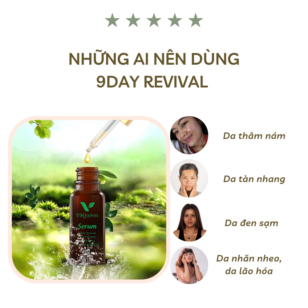 Serum nám tàn nhang V9Queen, tinh chất sáng da ngăn ngừa lão hóa - 9Day Revival 10ml