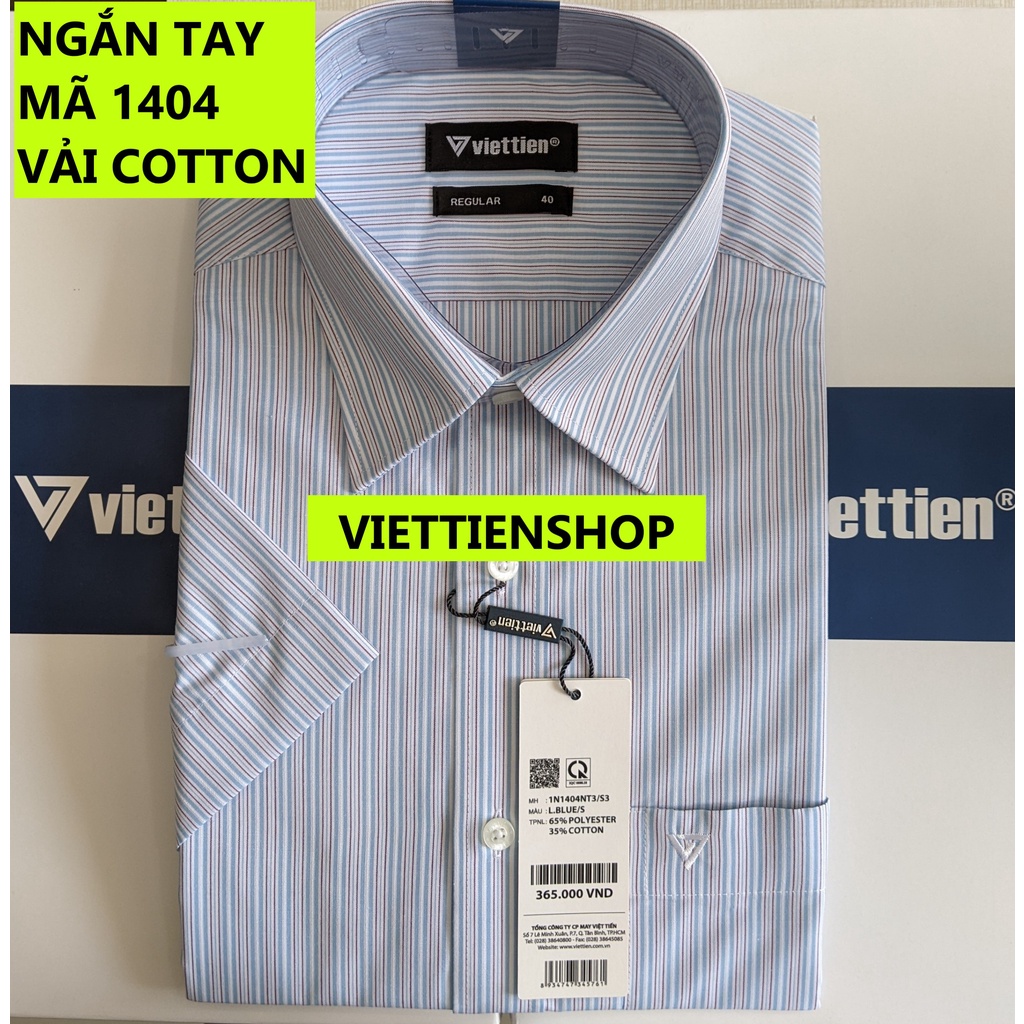 (1404 SS) ÁO SƠ MI VIỆT TIẾN NGẮN TAY KẺ SỌC