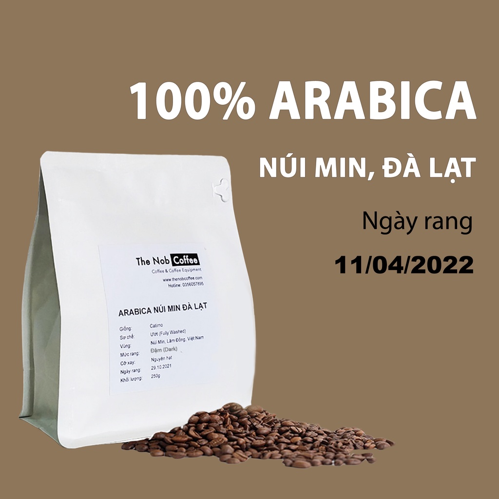 [Rang Đậm] Cà phê Arabica núi Min- Đà Lạt, phù hợp với Espresso, Phin, Moka pot, Staresso