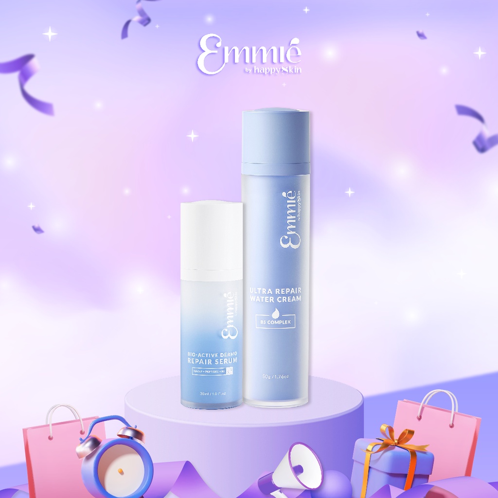 Combo phục hồi da: Kem dưỡng ẩm B5 Complex + Serum sinh học B5 phục hồi đa tầng Emmié dành cho mọi loại da
