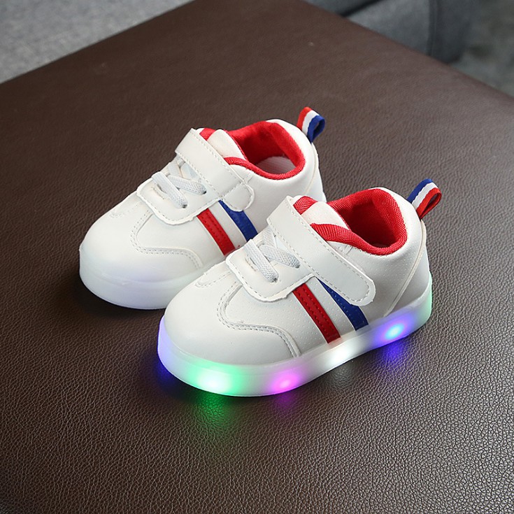 Giày thể thao 2 màu cho bé trai bé gái có đèn led [007]