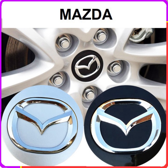 Sản Phẩm Logo chụp mâm bánh xe Mazda MAD57 Đường kính ngoài 57mm, Nhựa ABS - 01 chiếc