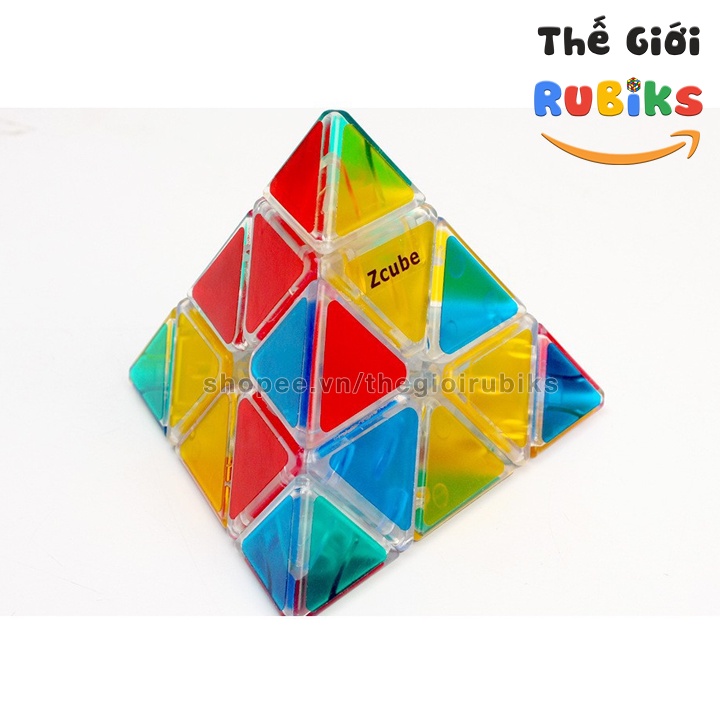 Rubik Tam Giác TRONG SUỐT ZCube Pyraminx 3x3 Transparent Đồ Chơi Z-Cube