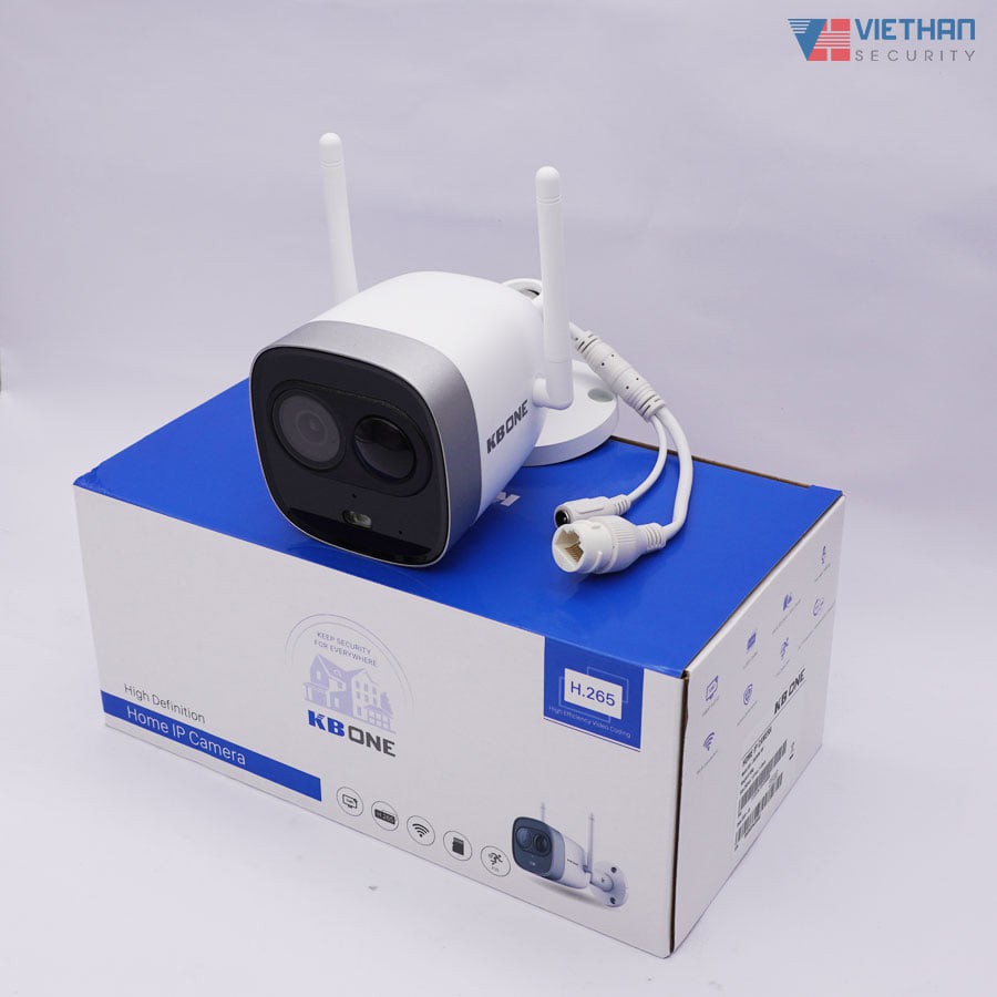 Camera IP Wifi KBONE KN-2003WN PIR 2.0 Megapixel, F2.8mm, tích hợp mic, MicroSD tối đa 128GB, kết nối Wifi