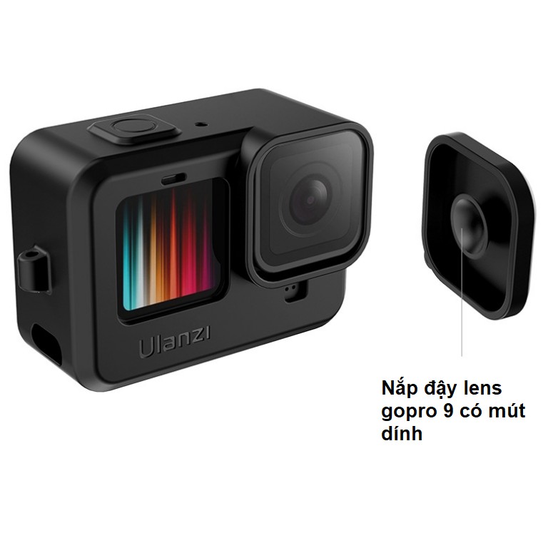 Vỏ bảo vệ Gopro 9 bằng silicon có nắp che Camera và dây đeo hãng Ulanzi