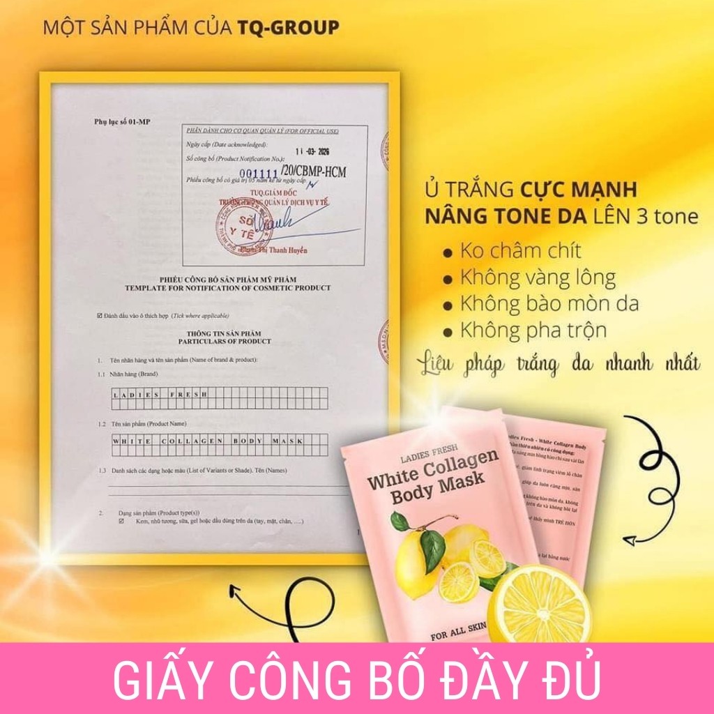 Kem Trắng Da TD9174475 MASK LEMON Ủ Trắng Da Chanh Hàng Chuẩn (3 Gói/Hộp) | BigBuy360 - bigbuy360.vn