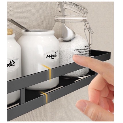 Kệ Dán Tường Đựng Gia Vị Nhà Bếp, Giá Để Đồ Treo Tường Đa Năng Sơn Tĩnh Điện Không Gỉ