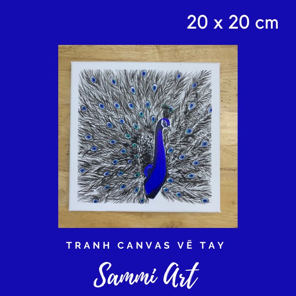 Tranh canvas các loại động vật - cỡ 20x20cm