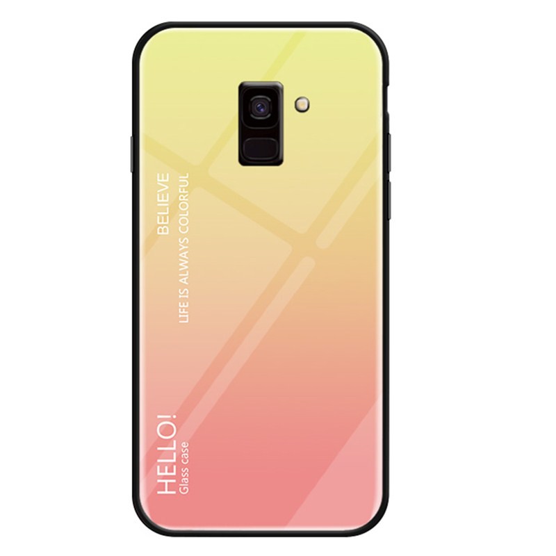 Ốp lưng kính cường lực màu gradient cho Samsung j4 J7 2016 S10 Plus J3 2018